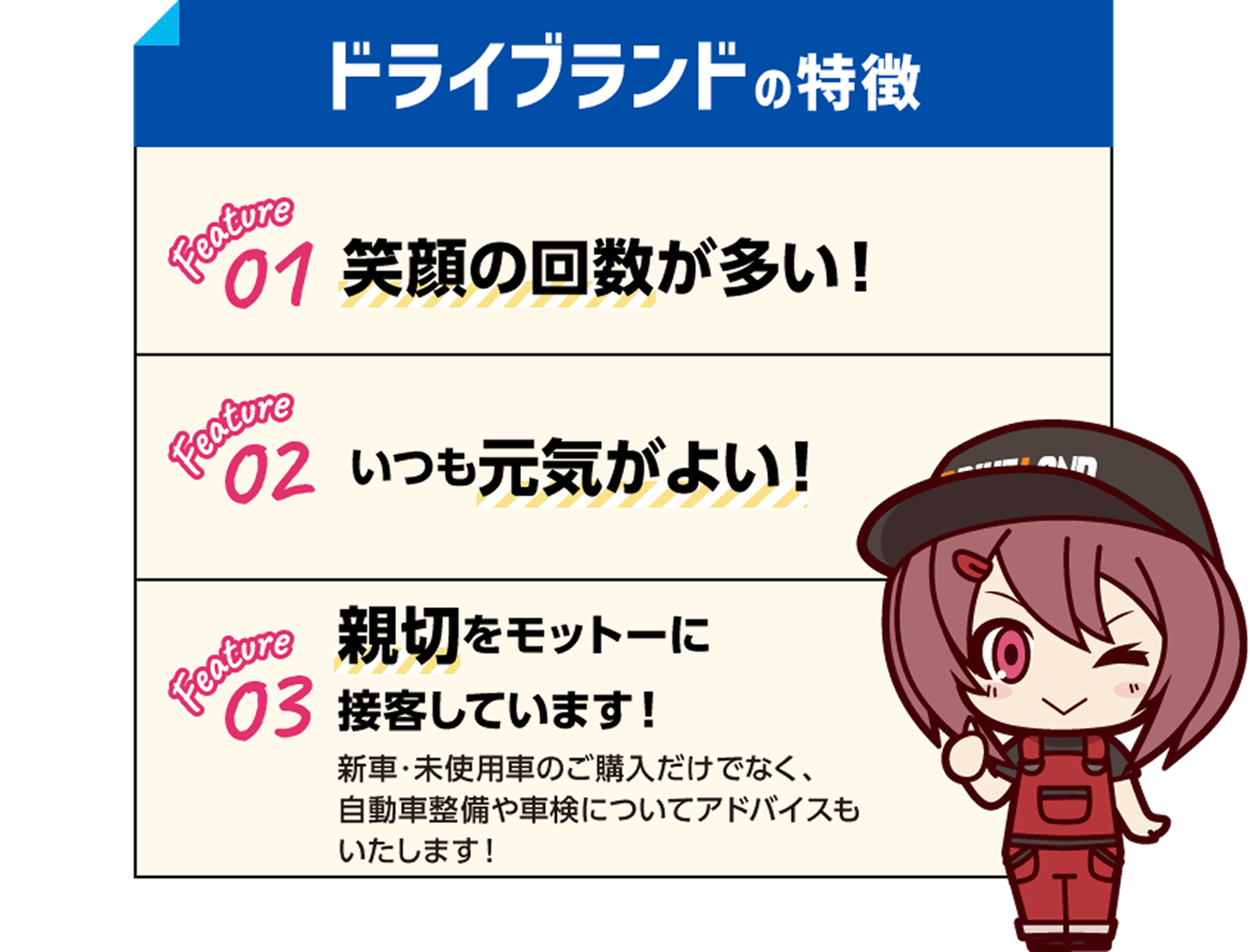 ドライブランドの特徴